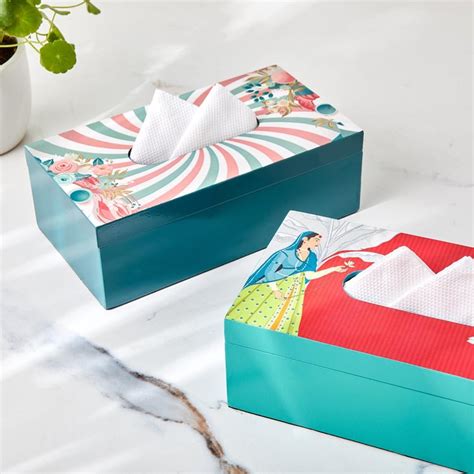 Buy Raisa Retro Printed Tissue Holder - 24x13x8cm from Home Centre at ...