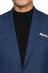 Buy Blue All Season Wool Slim-fit Blazer And Pant Set For Men by Noonoo ...
