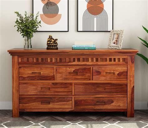 PS DECOR Solid Sheesham Wood Wooden Chest of Drawers with 7 Drawer ...