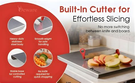 Buy DEWARE All-in-One Stainless Steel Chopping Board Large with ...