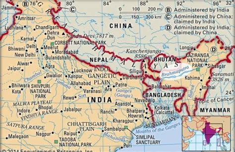 draw a map of Eastern Himalaya located and name the state in the ...