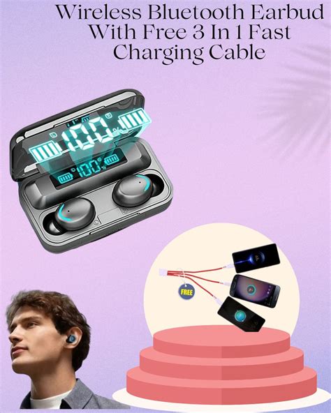 Buy Wireless Bluetooth Earbud With Free 3 In 1 Fast Charging Cable in ...