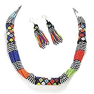Buy Beads Corner India Multicolour African Masai Beaded Rope Necklace ...