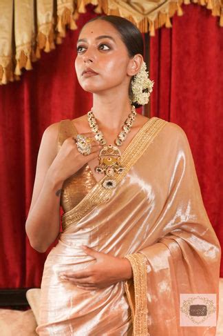 Indrani Ivary Cotton Tissue Saree elegance lightweight - kreationbykj ...