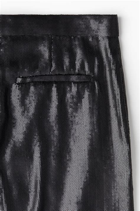 Men’s Black Relaxed Fit Sequined trousers | H&M IN