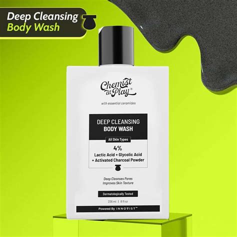 Chemist at Play Deep Cleansing Body Wash with Charcoal, Lactic Acid ...