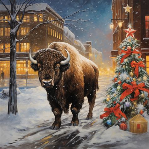 Christmas Bison Buffalo Art Free Stock Photo - Public Domain Pictures