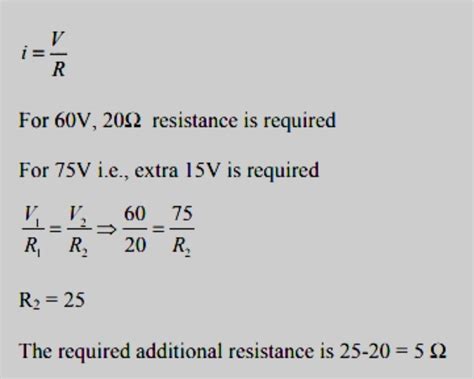 A projector is rated for 75 volts and has hot resistance of 25 ohms ...