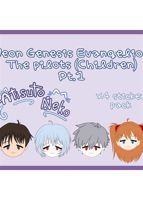 Evangelion Sticker Çıkartma Paketi 4Lü Rei Asuka Shinji Kaworu ...