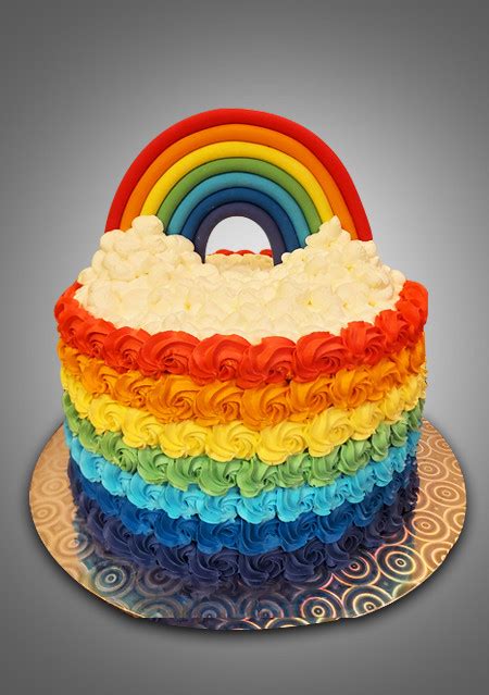 Designer rainbow cake | Rainbow cake | Fondant cake - Levanilla