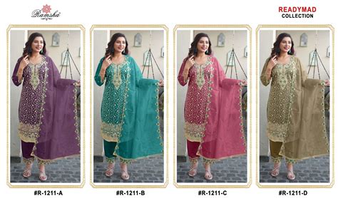 RAMSHA R 1211 EFGH SIMMER FABRIC EMBROIDERD READY MADE PAKISTANI SUITS ...
