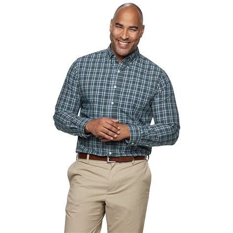 Big & Tall Croft & Barrow® Classic-Fit Plaid Easy-Care Button-Down Shirt