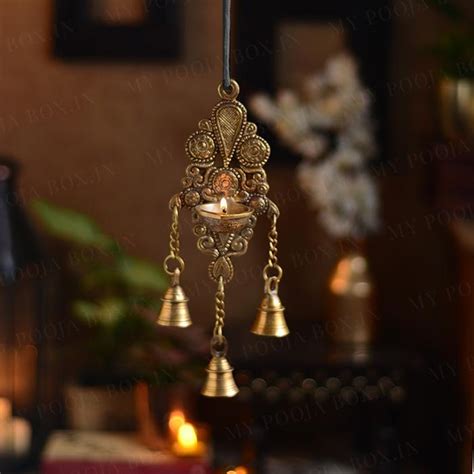 Buy Traditional Hanging Brass Diya with Bell Online in India ...