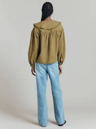 Ghost Daisy Peter Pan Collar Shirt, Olive