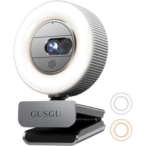 GUSGU G910 2K Quad HD Webcam for PC, with Microphone & Light & Privacy ...