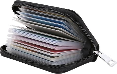 Buy Easyoulife Genuine Leather Credit Card Holder Zipper Wallet With 26 ...