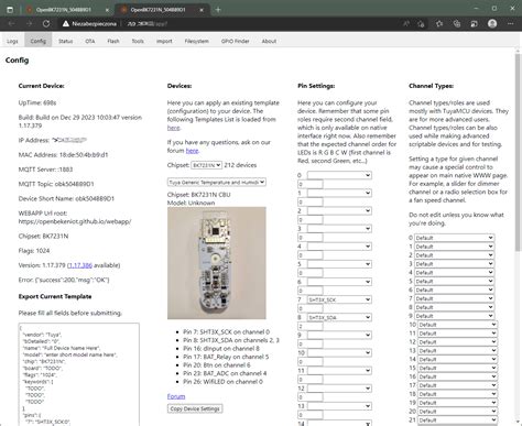 WiFi thermometer with SHT30 - description of uploading OpenBK ...