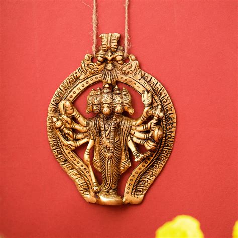 BRASS PANCHMUKHI HANUMAN WALL HANGING (5") – Vedansh Craft