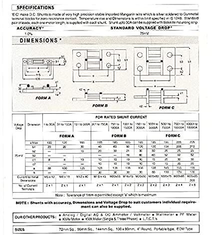 EIC Instruments DC shunt 30A 75mV : Amazon.in: Industrial & Scientific