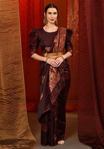 Buy IRIS Self Design, Embellished, Woven Kanjivaram Jacquard, Silk ...