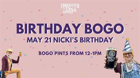 Beertender Birthday BOGO at Forgotten Star Brewing , 38 Northern Stacks ...