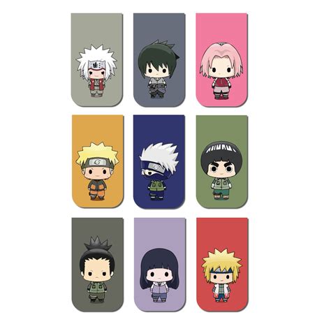Anime Bookmarks Naruto Chibi - Set of 9 Magnetic Bookmarks – OneOclock.in