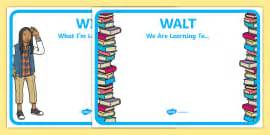 Editable WILF WALT Display Signs Learning Outcomes Activity