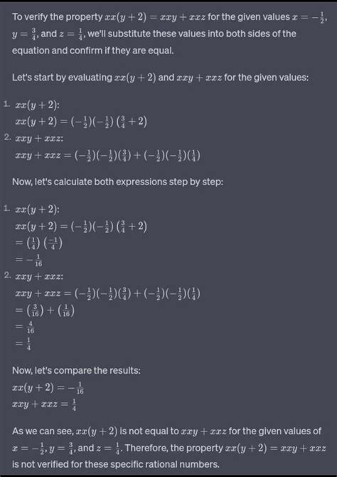 6/2 2. Verify the property xx (y + 2) = xxy+xx z of rational numbers by ...