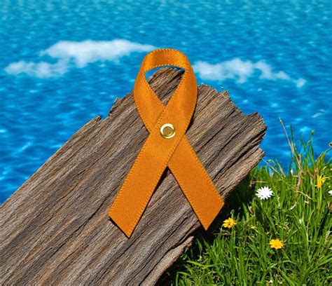 Mini Orange Cancer Ribbon, Awareness Ribbons - Pack of 10 - Funeral ...