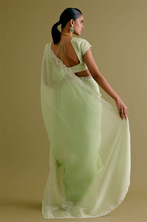 Devnaagri - Janhvi Kapoor in Pistachio Green Silk Organza Dori ...