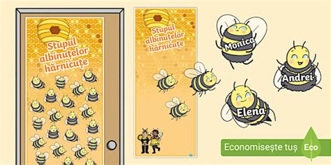 Albinuțe/ Clasa albinuțelor – Decor pentru ușă