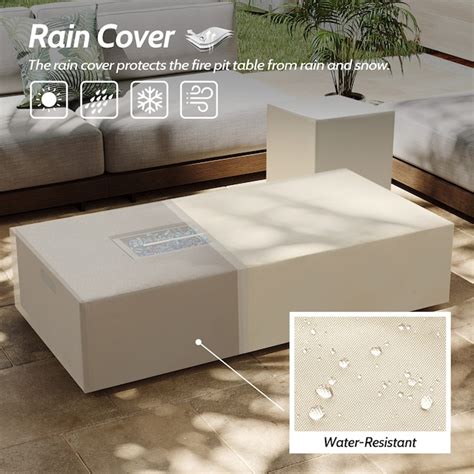 UPHA Fire Pit With Tank Cover 56-in W 50000 Maximum BTUs Iron Rectangle ...