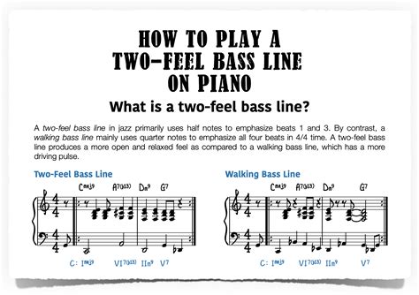 How to Play a Two-Feel Bass Line on Piano - Piano With Jonny