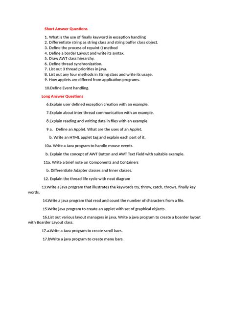 Image result for Computer Science Java Important Questions