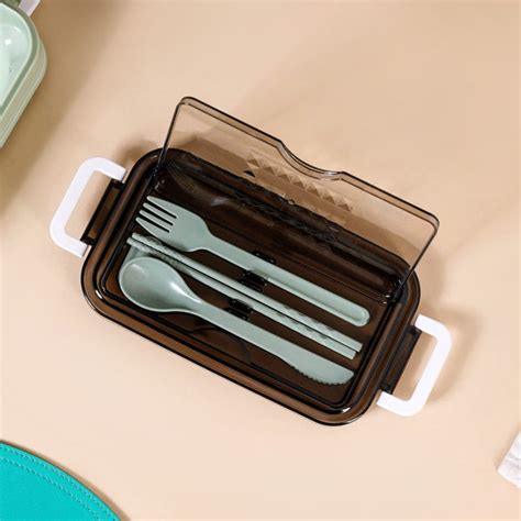 Bento Lunch Box With Mobile Holder Green 1050ml Online - Premium Lunch ...