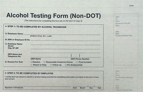 Alcohol Non-DOT Forms (Pack of 25) – Pass My Physical