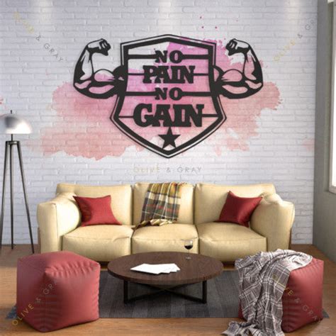 No Pain No Gain Metal Wall Art – oliveandgray