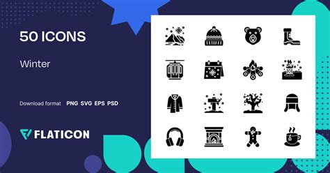 Winter Icon Pack | Black fill | 50 .SVG Icons