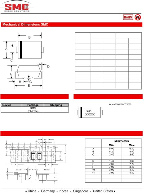 S3A - S3M Datasheet by SMC Diode Solutions | Digi-Key Electronics