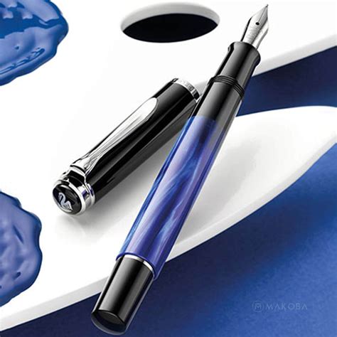 Pelikan M205 Blue Marbled Fountain Pen|Shop Online at Makoba | Pelikan