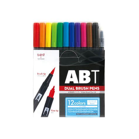 Tombow ABT Dual Brush Pen Set of 12 – Basic Colours | Retail Maharaj