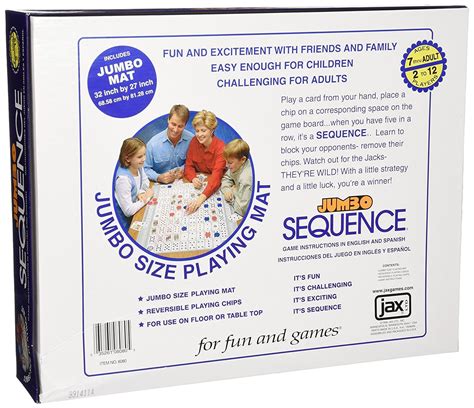 Buy Jax Jumbo Sequence Game - Box Edition With Cushioned Mat, Cards And ...