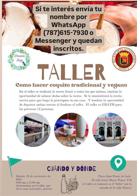 Taller como hacer coquito tradicional y vegano., 40 calle León, Ponce ...