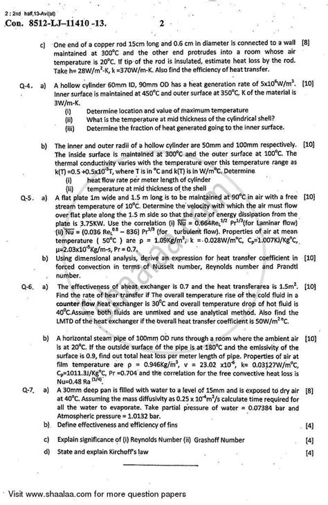 Heat and Mass Transfer 2013-2014 BE Mechanical Engineering Semester 5 ...