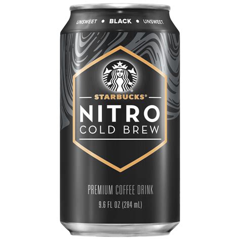 Starbucks Nitro Cold Brew Premium Coffee Drink, Black Unsweetened, 9.6 ...