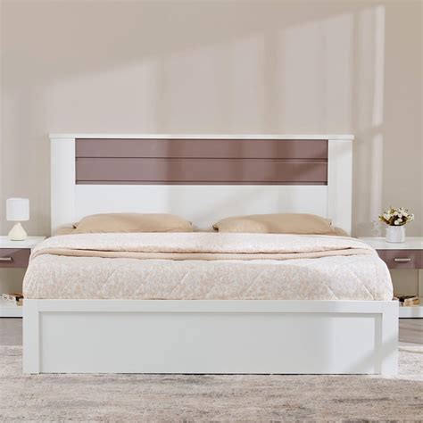 Buy Quadro Cosco Queen Bed with Hydraulic Storage - White from Home ...