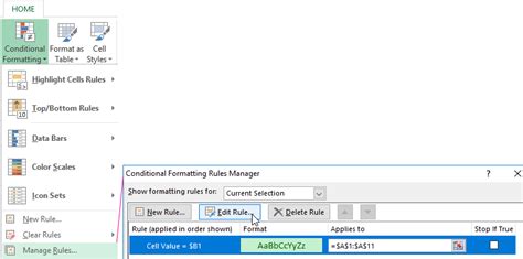 Image result for Conditional Formatting in Excel Menu