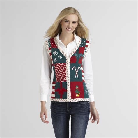Holiday Editions Women's Christmas Sweater Vest - Embroidered