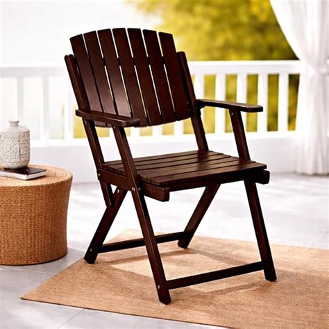 WELL KNOWN Folding Wooden Indoor Chair, Sheesham Wood, Coffee Brown ...