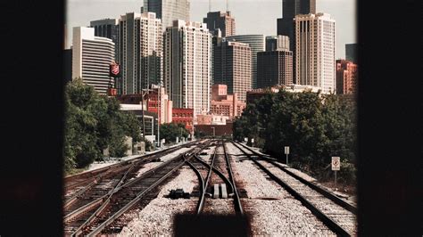 Wallpaper rails, railway, city, buildings, architecture hd, picture, image